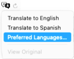 Preferred Languages in Apple Safari